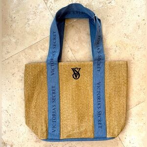 NWT Victoria’s Secret Straw & Denim beach bag